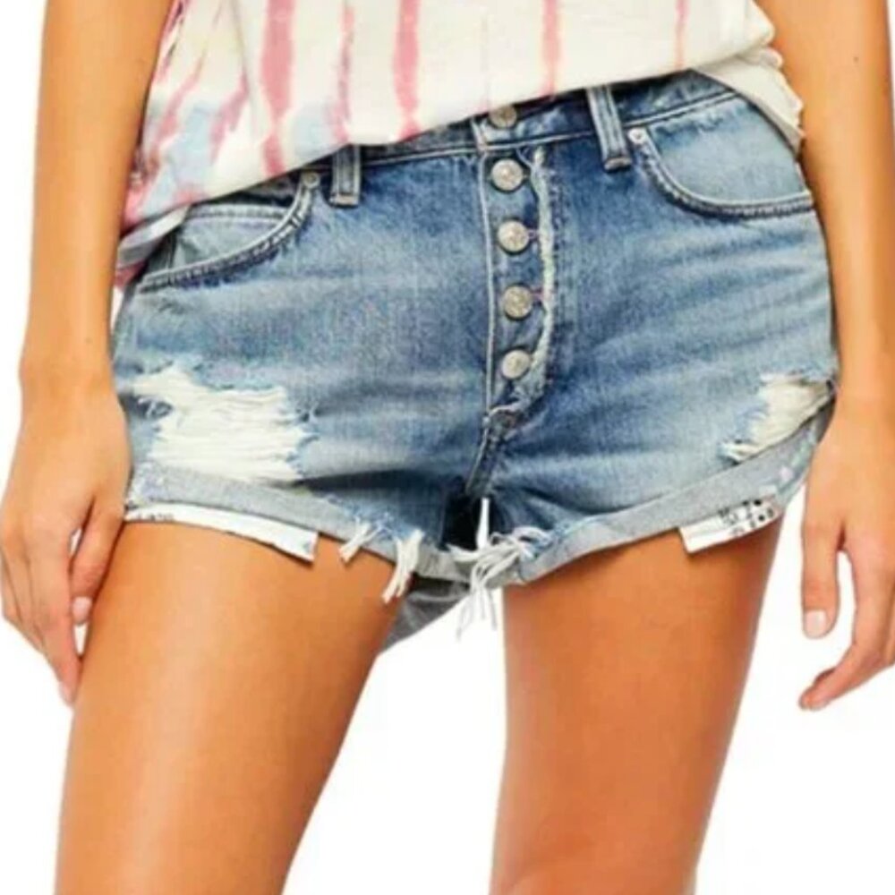 Free People Romeo Rolled Cut Off Shorts, Size 30